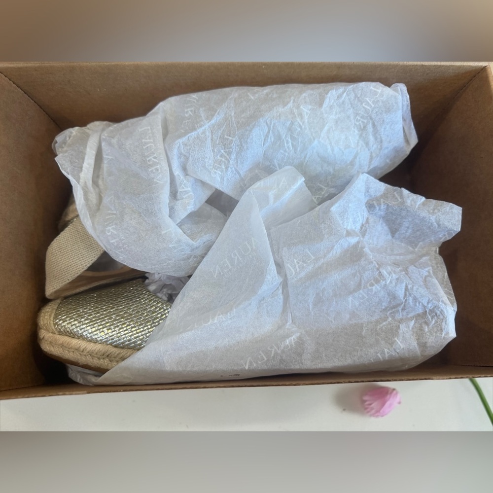 Lauren Ralph Lauren size 9.5 Pearl Espadrille Wedge Pumps BRAND NEW IN BOX! - Picture 10 of 12